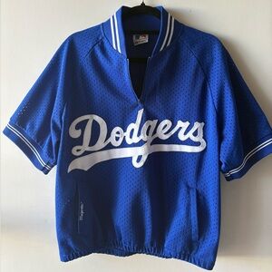 Vintage Dodgers Majestic V-Neck Mesh Jersey Shirt